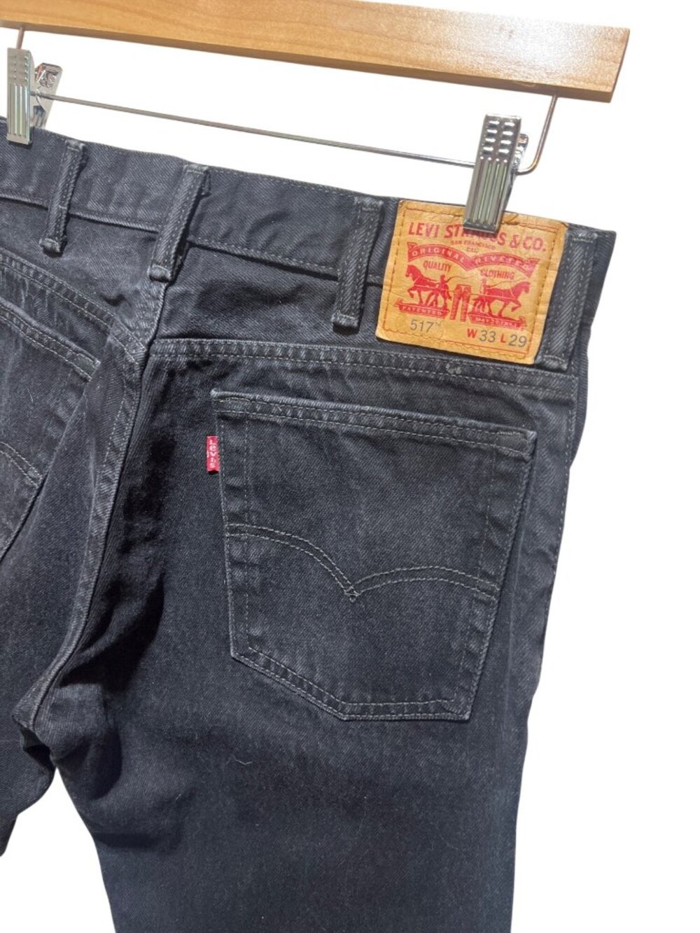 Levis Mens Black 517 Bootcut Jeans W33 L29 Denim Casual Wear